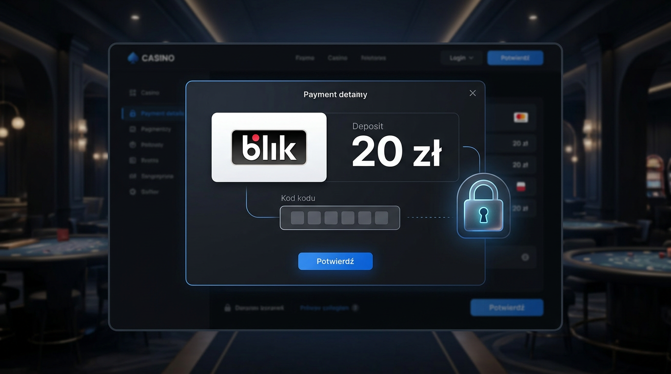 Logotyp BLIK w cyfrowym interfejsie płatności kasynowych